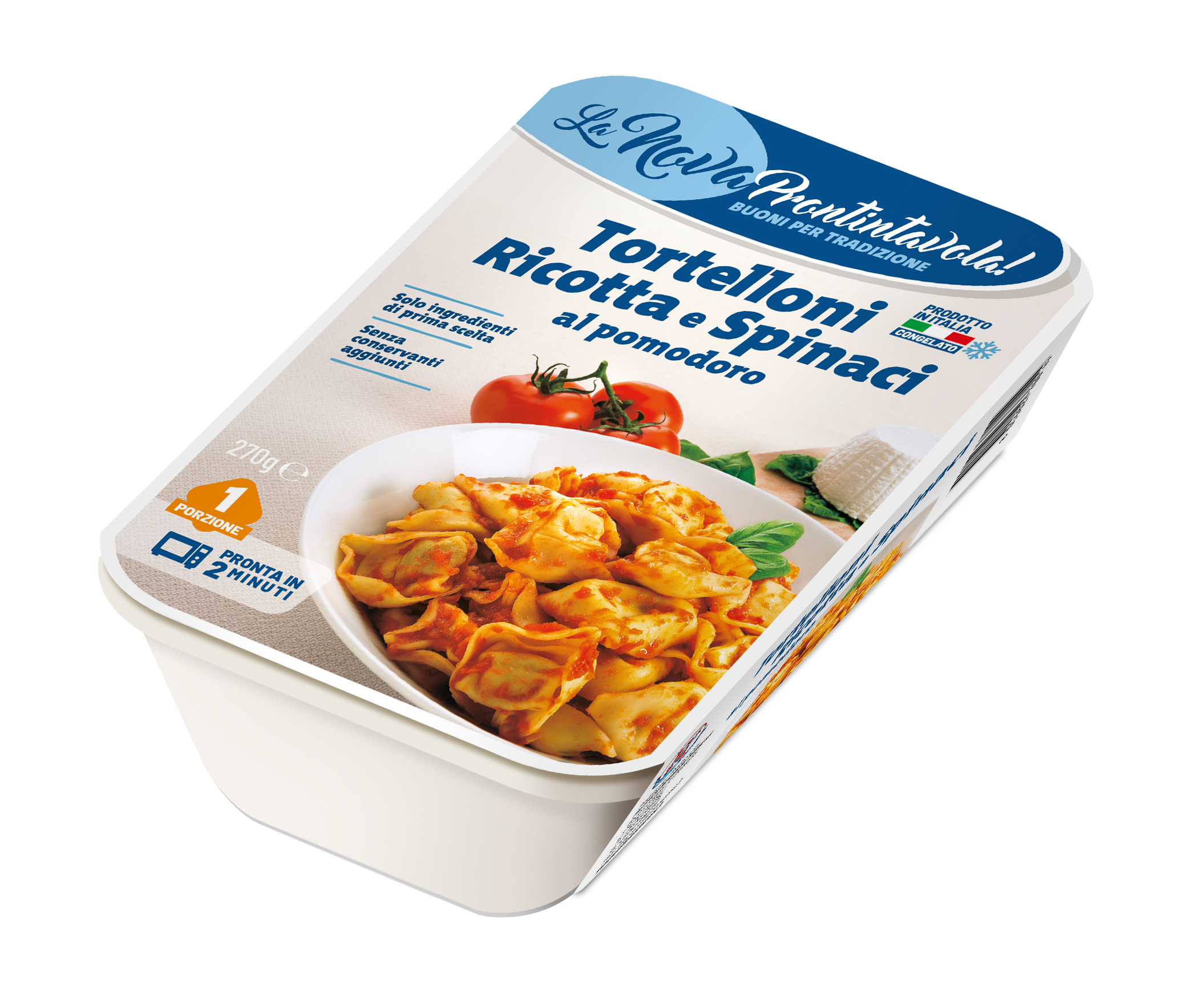 Tortelloni ricotta spinaci <br>al pomodoro